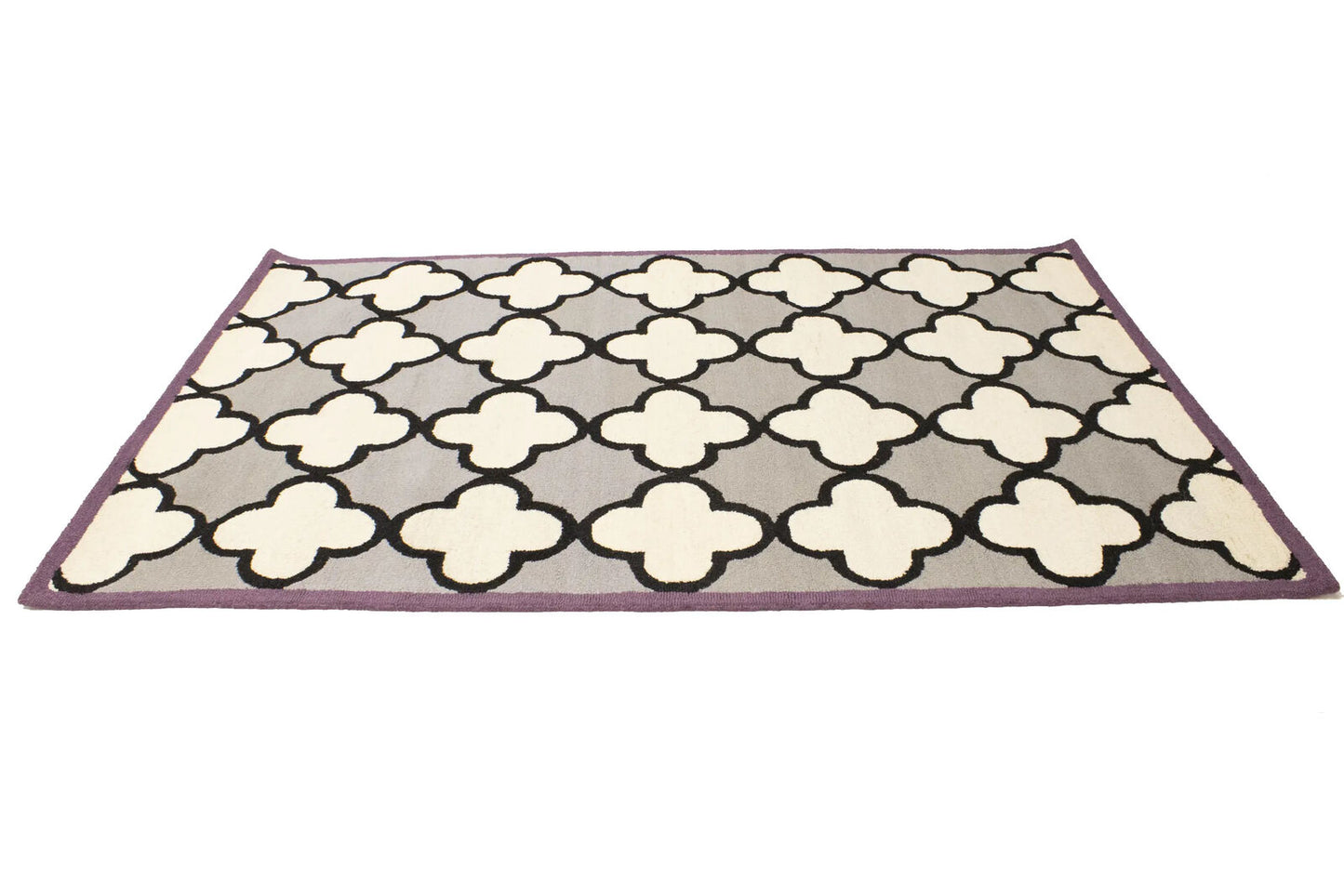 Multicolored Trellis Design Wool 5X8 Hand-Tufted