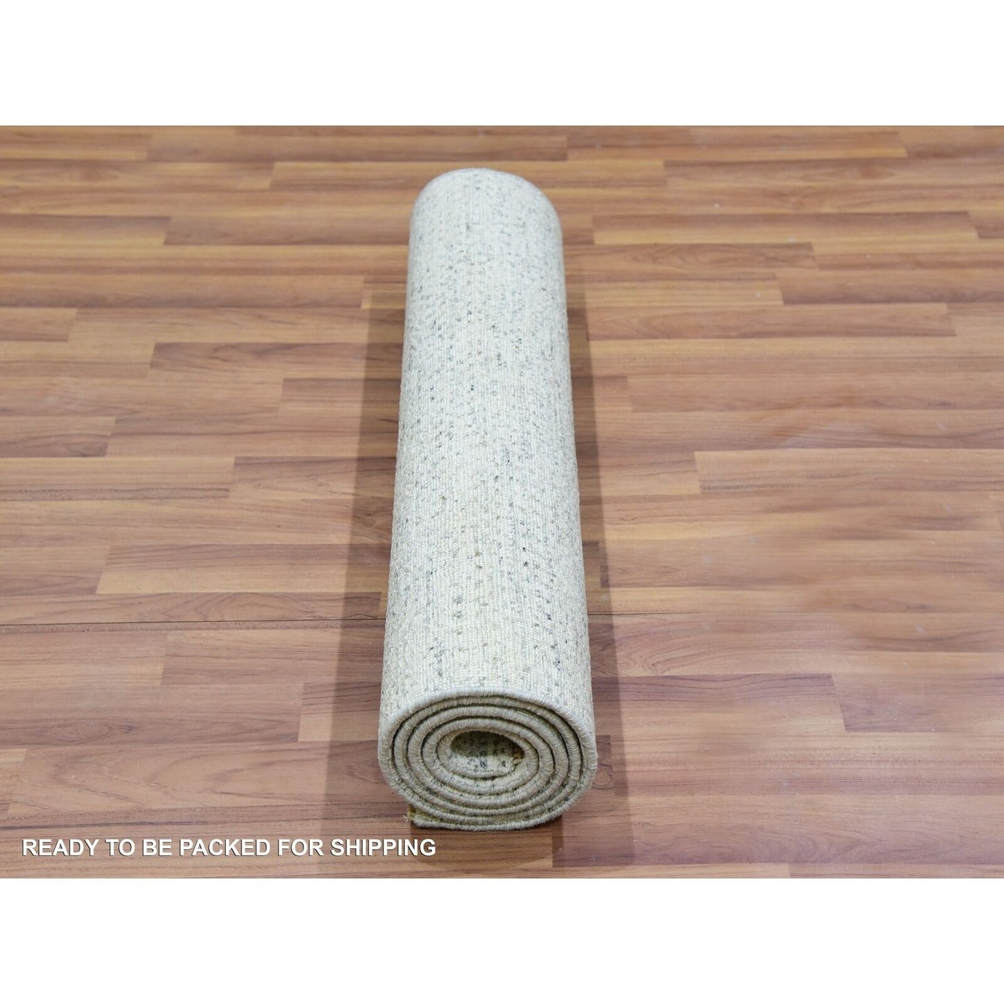 2'6"X6' Silvermist Gray Modern Undyed Wool Hand Knotted Runner Rug