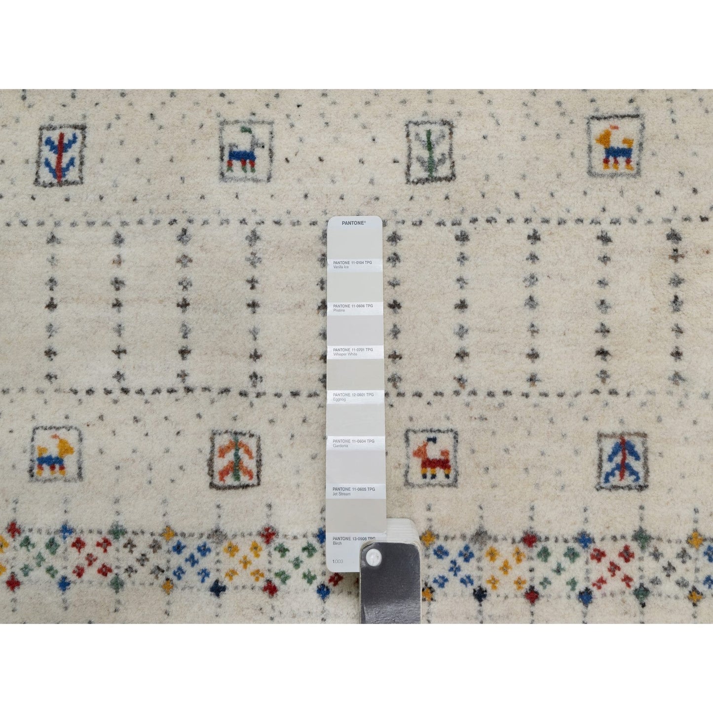 8'1"X10' White Modern Lori Buft Animal Figurines Wool Hand Knotted Rug