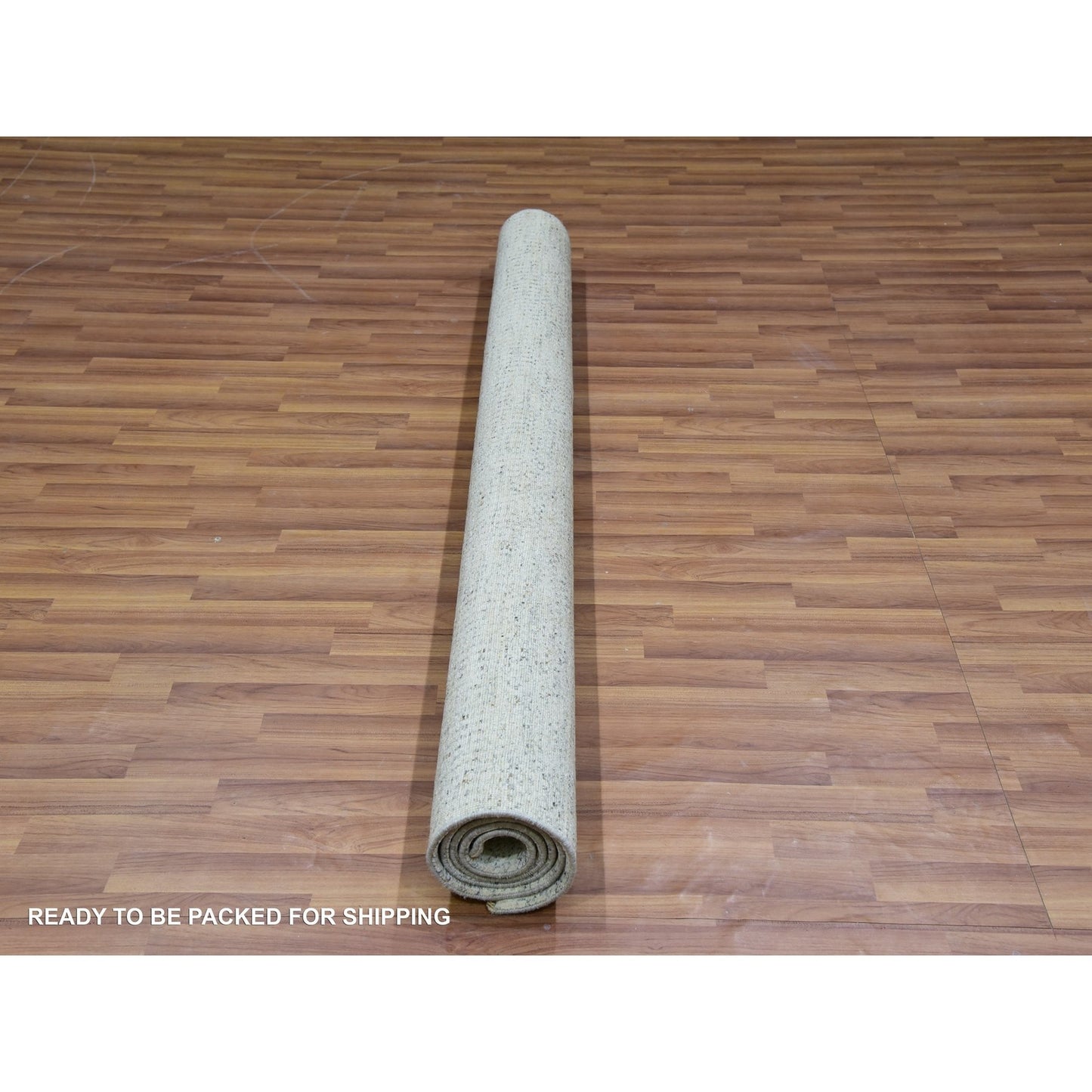 6'X6' Gray Hand Knotted Wool Modern Tone On Tone Grass Design Square Rug