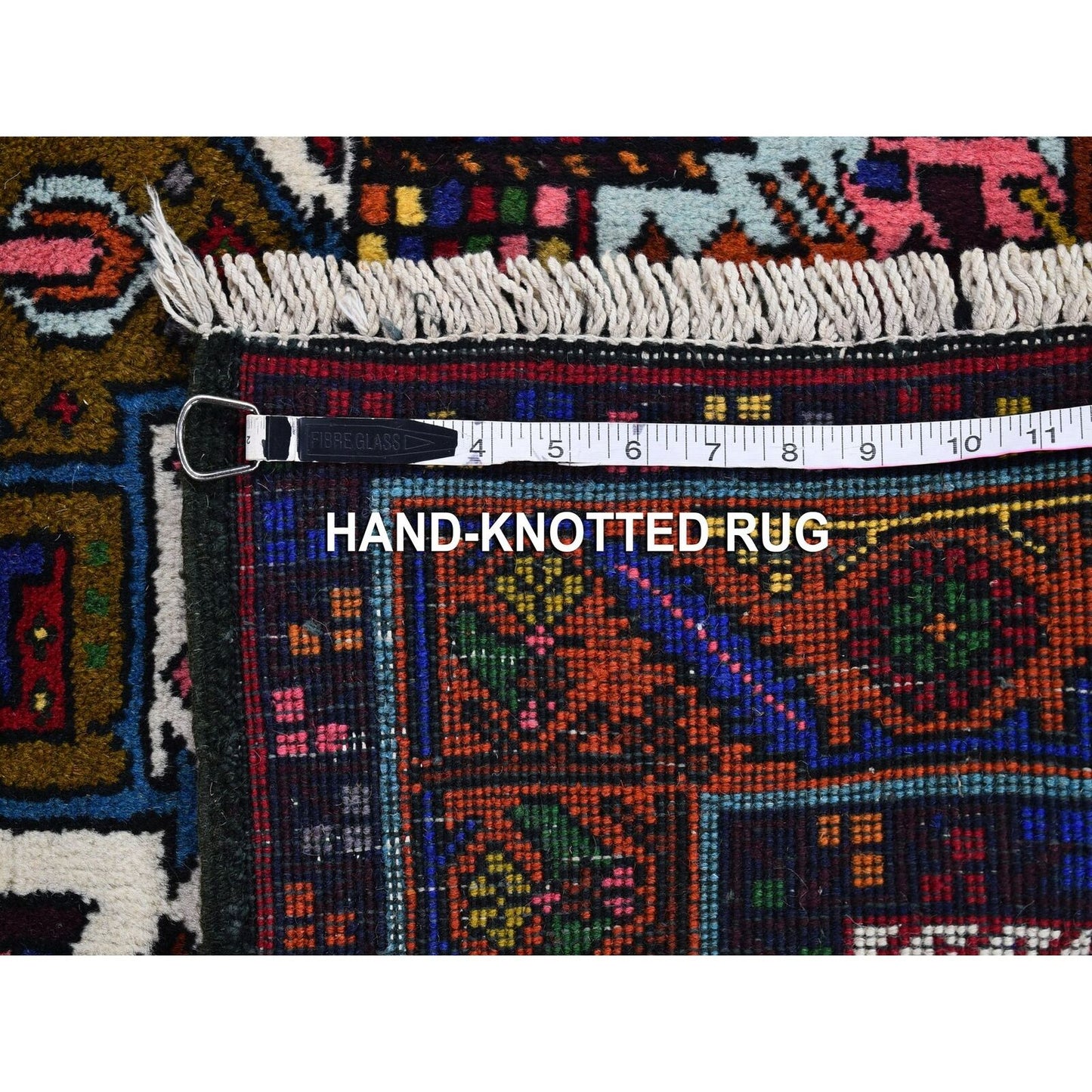 3'3"X12'2" Vintage Farsian Karajeh Pure Wool Hand Knotted Runner Rug