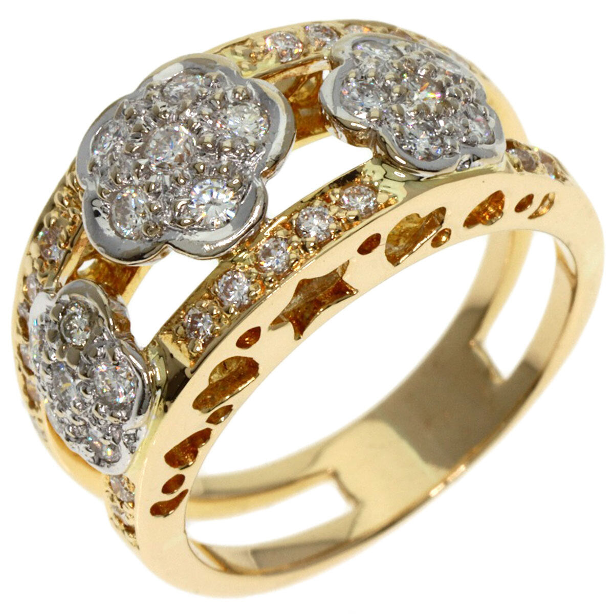 Ponte Vecchio Ring Diamond K18 Yellow Gold K18