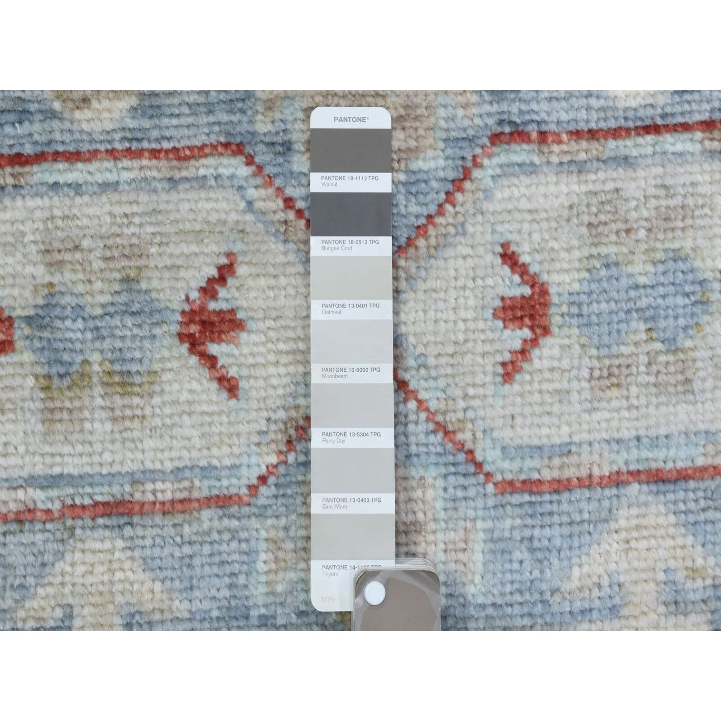 3'1"X10'2" Gray Anatolian Inspired Geometric Hand Knotted Wool Runner Rug