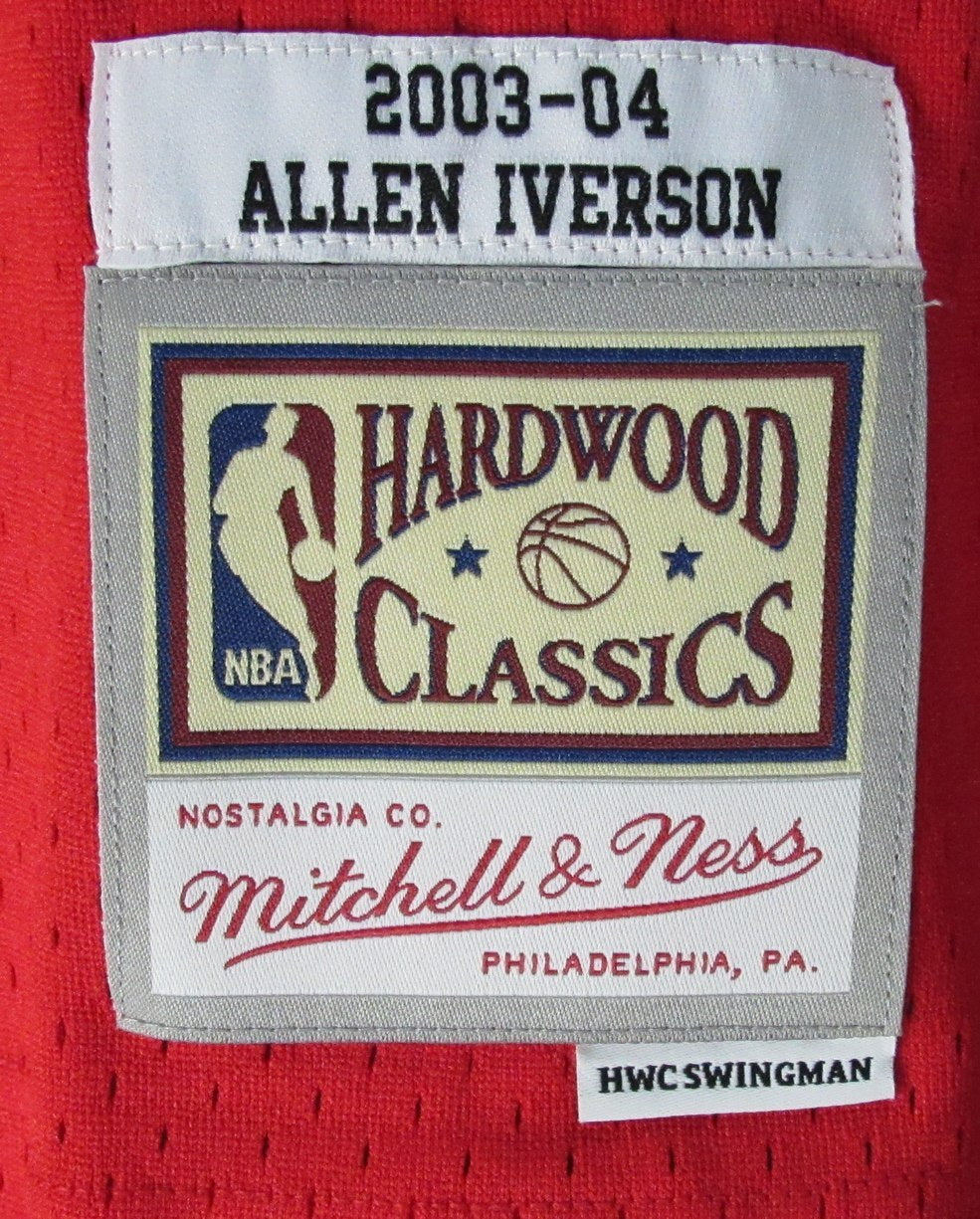 Allen Iverson Hof Autographed White/Red Mitchell