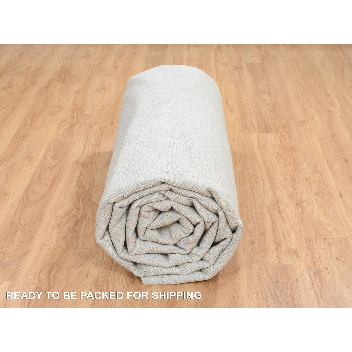 12'X15'1" Gray Wool And Silk Jacquard Hand Loomed Tebraz Oversized Rug