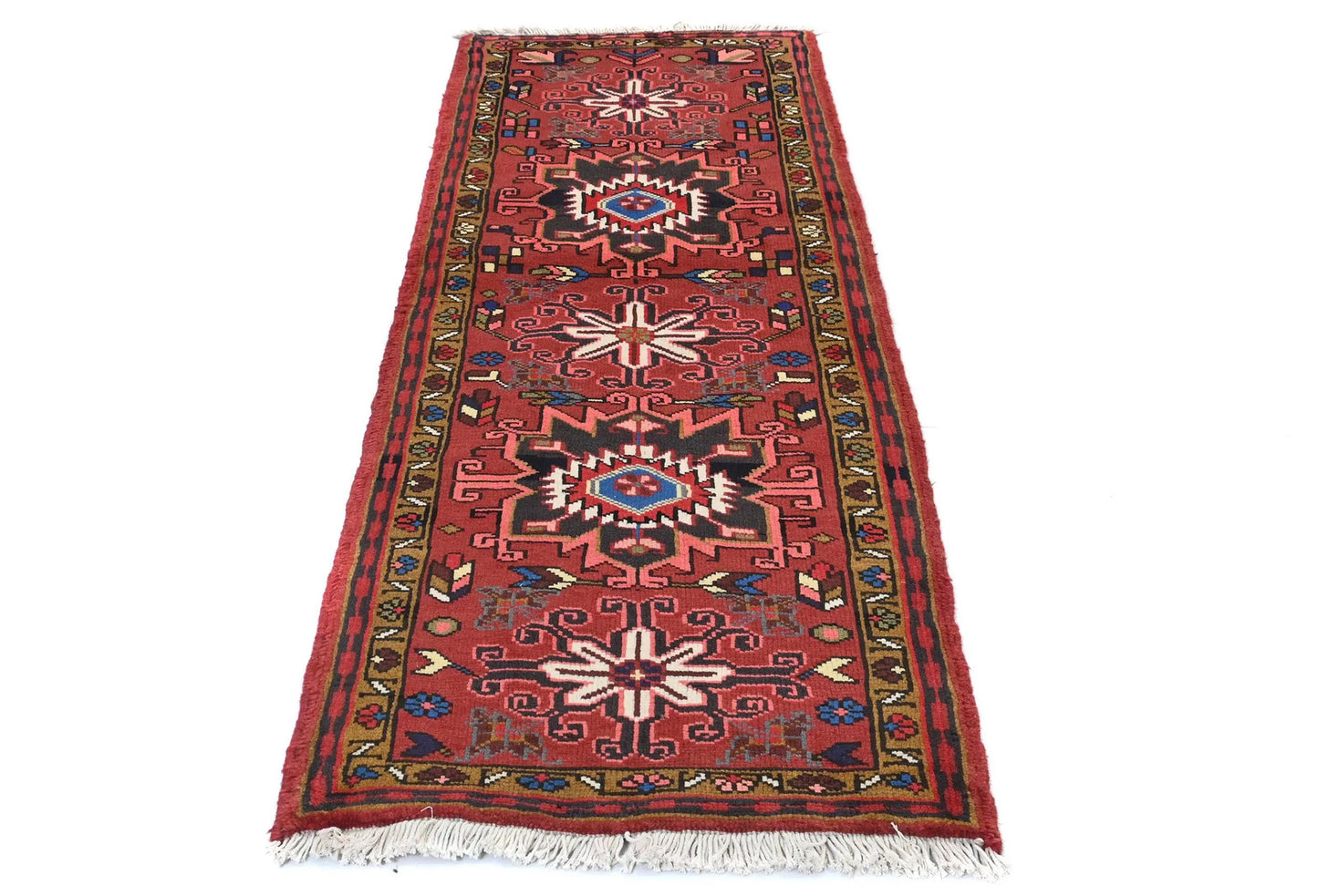 Vintage Hand-Knotted Oriental Runner Rug 2'3X6'2