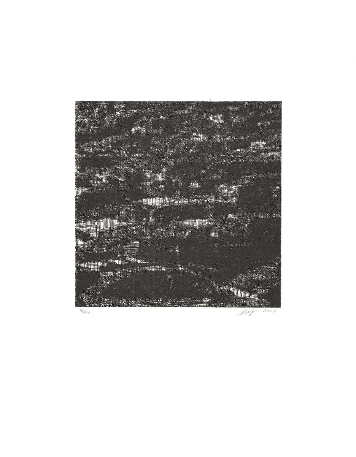 Wayne Gonzales Cars Signed " Etching Contemporary Black & White