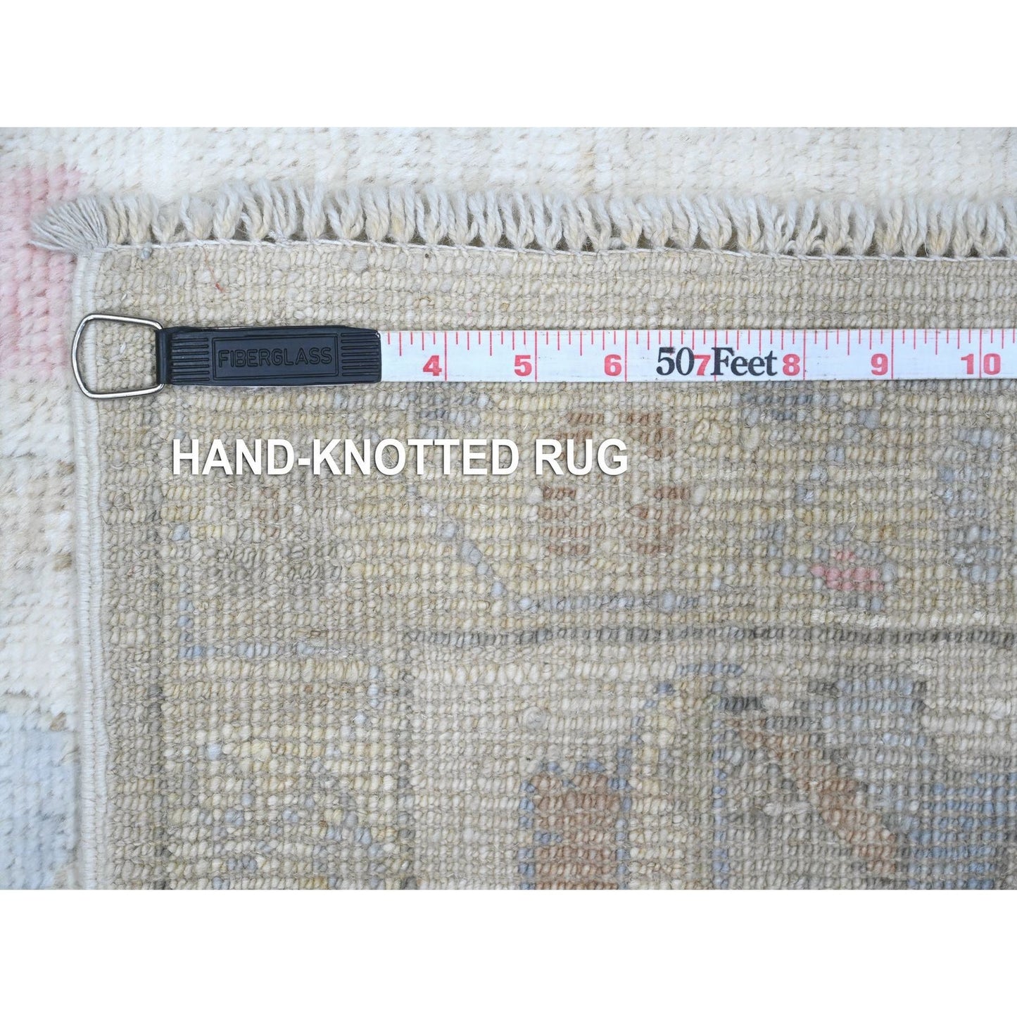 5'9"X8'9" White Afghan Angora Oushak Tribal Floral Design Oriental Rug