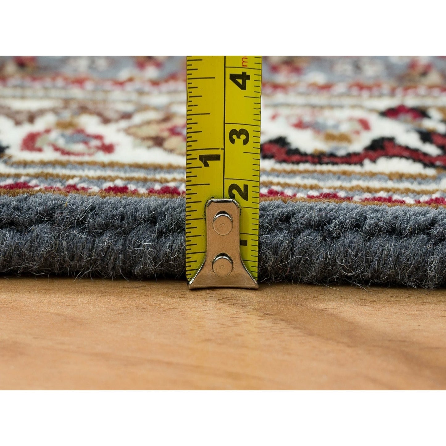 2'X8'5" Gray Tebraz Mahi 175 Kpsi Wool Hand Knotted Runner Rug