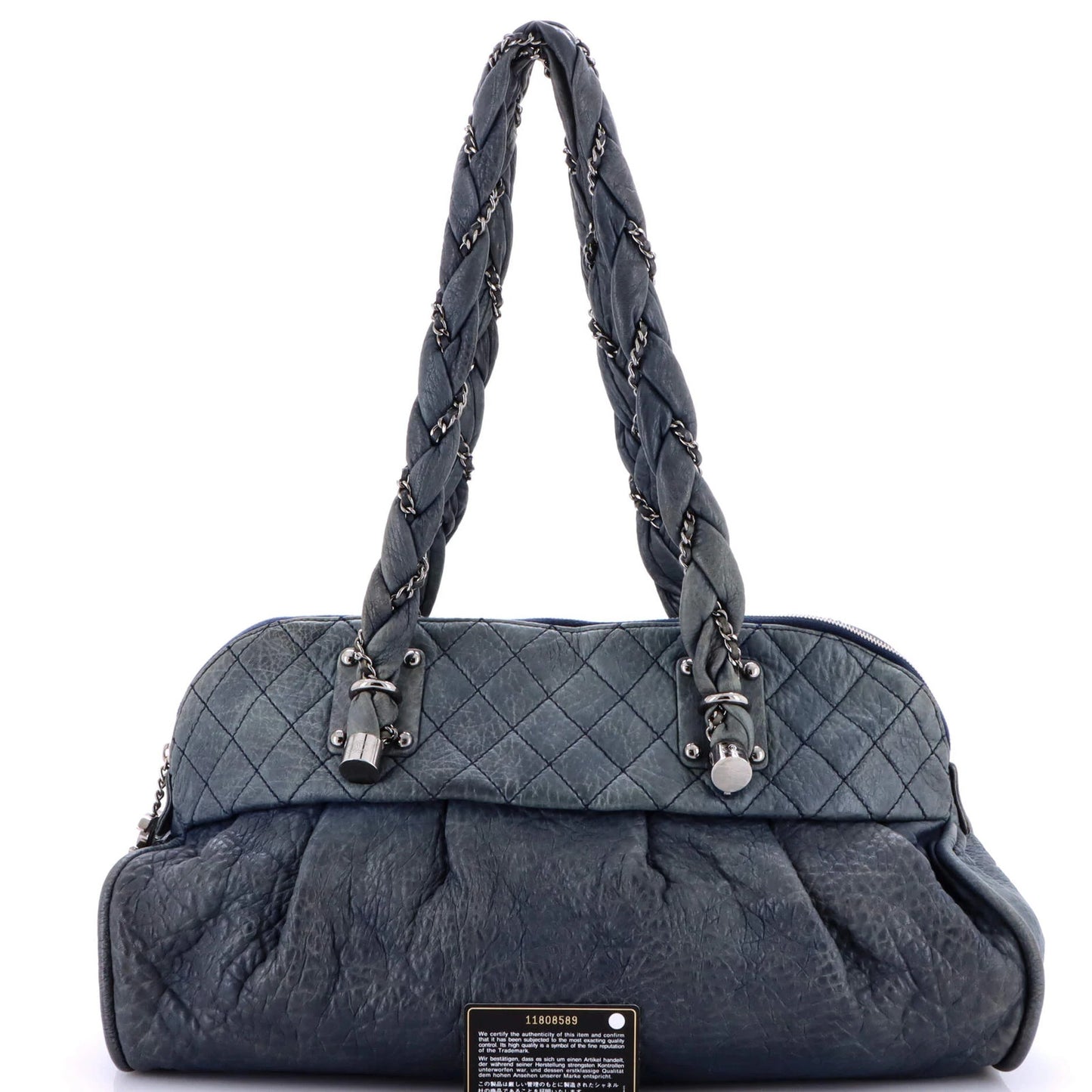 Chanel Lady Braid Zip Shoulder Bag Quilted Distressed Lambskin Large