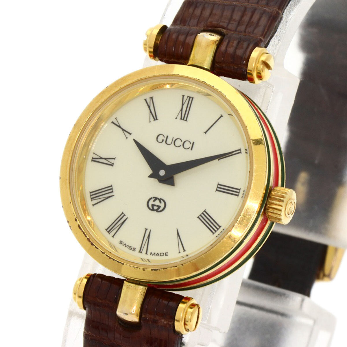Gucci Sherry Line Watches Gold Plated/Leather Ladies