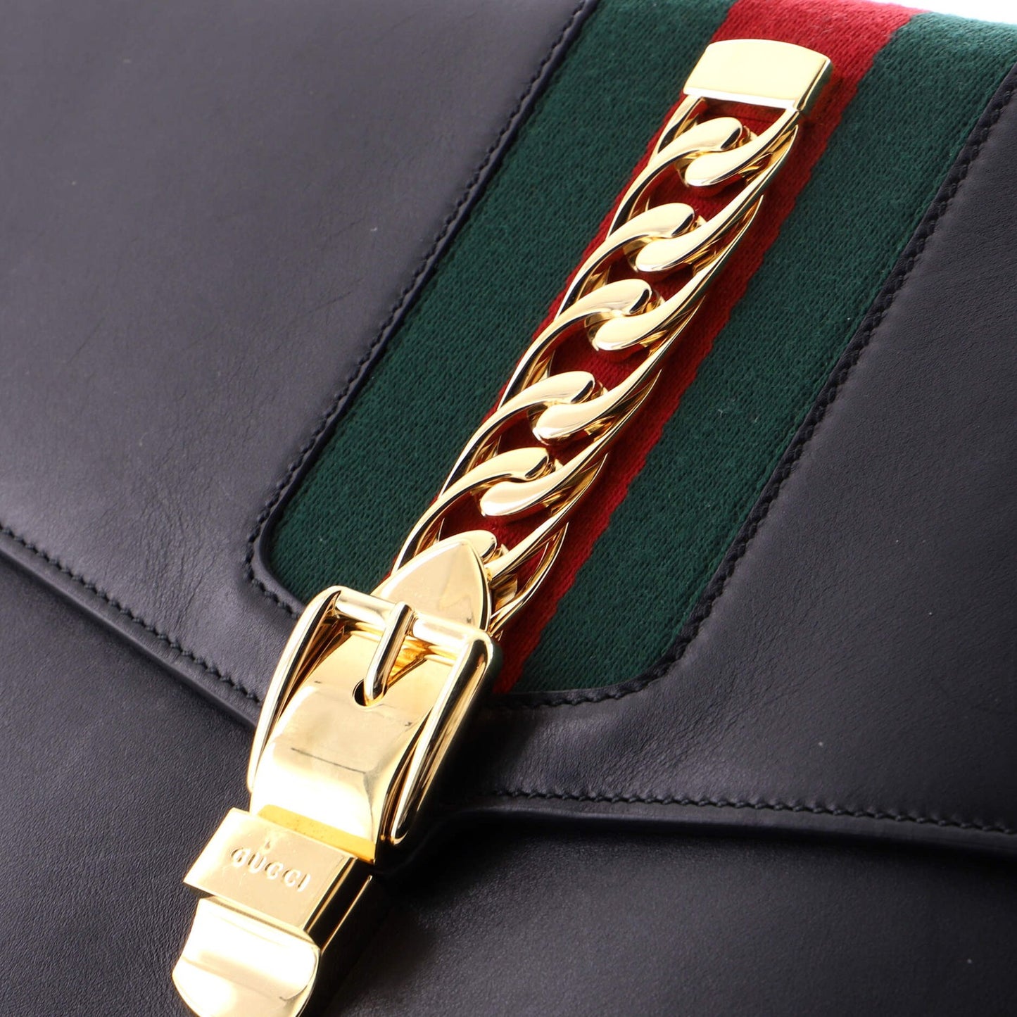 Gucci Sylvie Clutch Leather Maxi