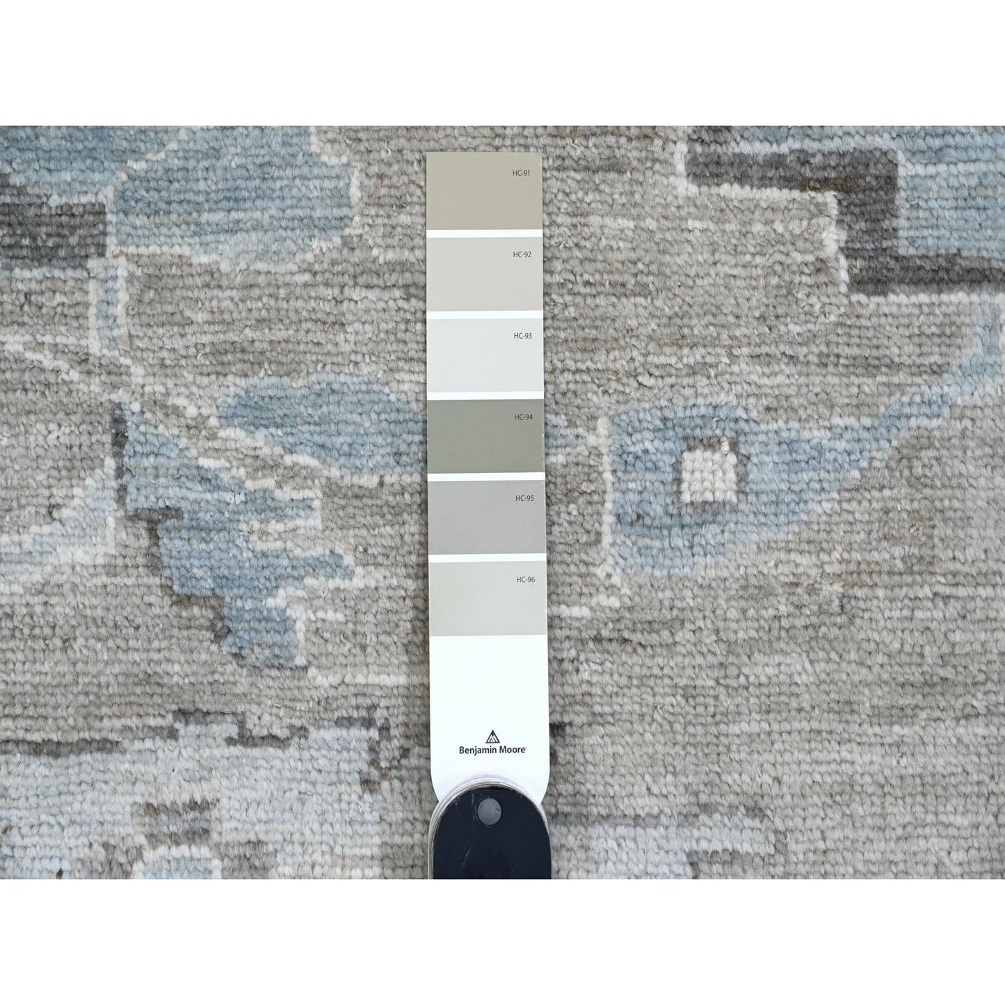 14'2"X18'10" Gray Hand Knotted Angora Oushak Afghan Wool Oversized Rug