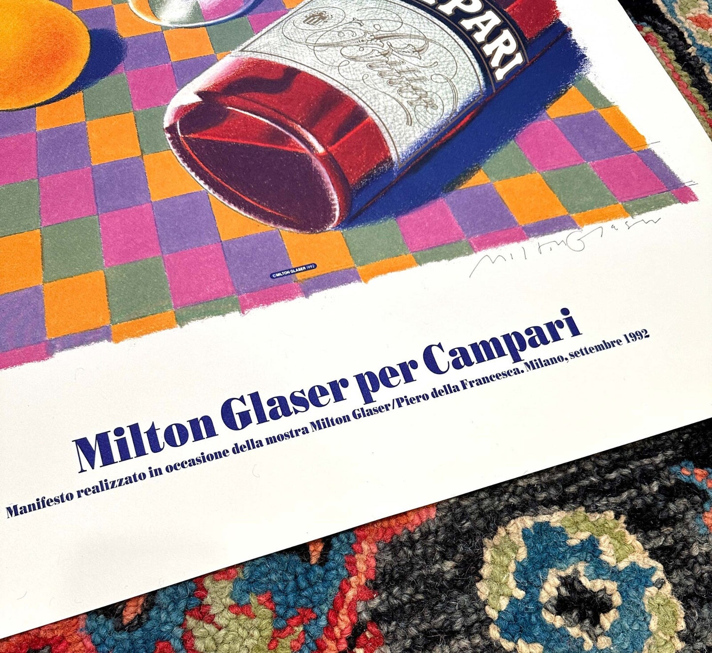 Milton Glaser For Campari 1992 Signed Limited Edition On Canson Watercolor Paper