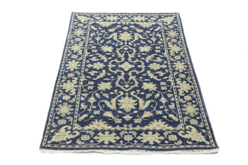 3X5 Ft Transitional Oriental Rug Muted Floral