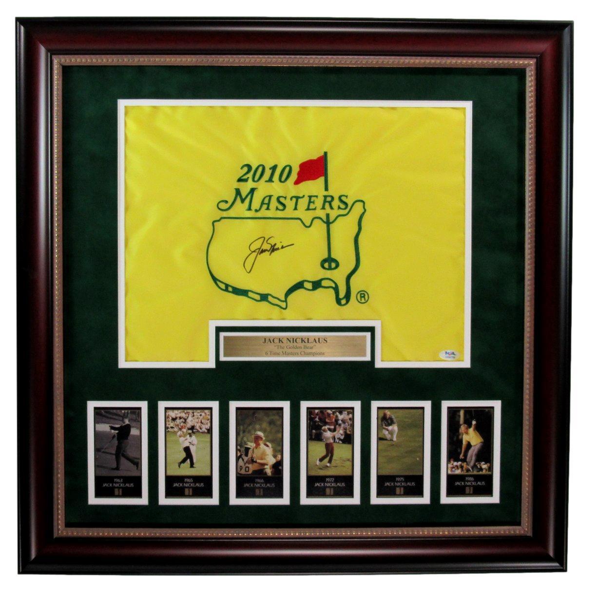 Jack Nicklaus Signed/Auto Masters Pin Flag W/