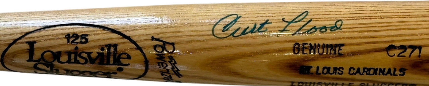 Curt Flood Autographed Louisville Slugger Bat