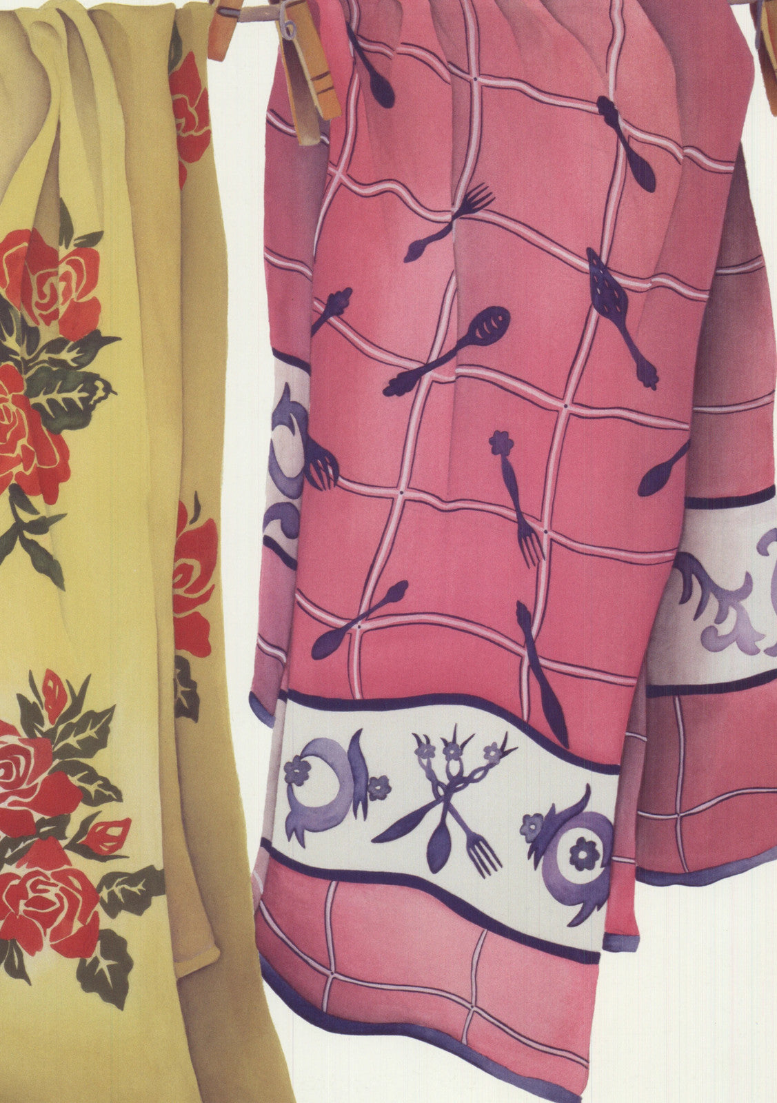 Carol Paulsen Tableclothes " Offset Lithograph Contemporary Yellow