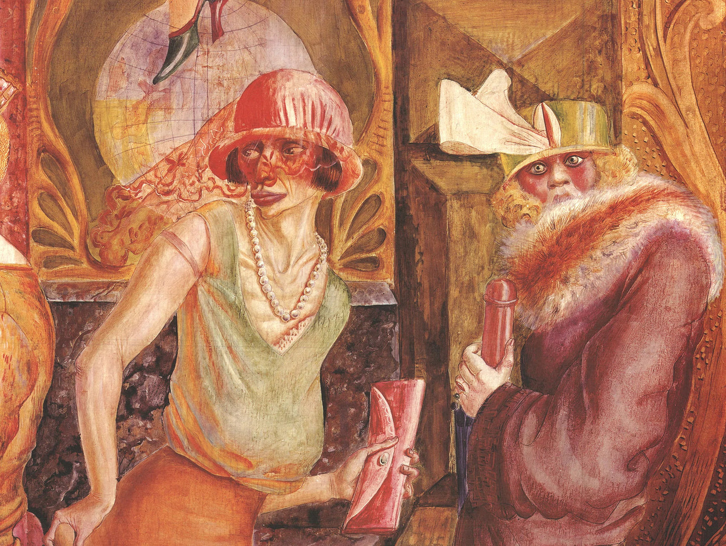 Otto Dix Three Prostitutes On The Street " Poster Modernism Red, Ora