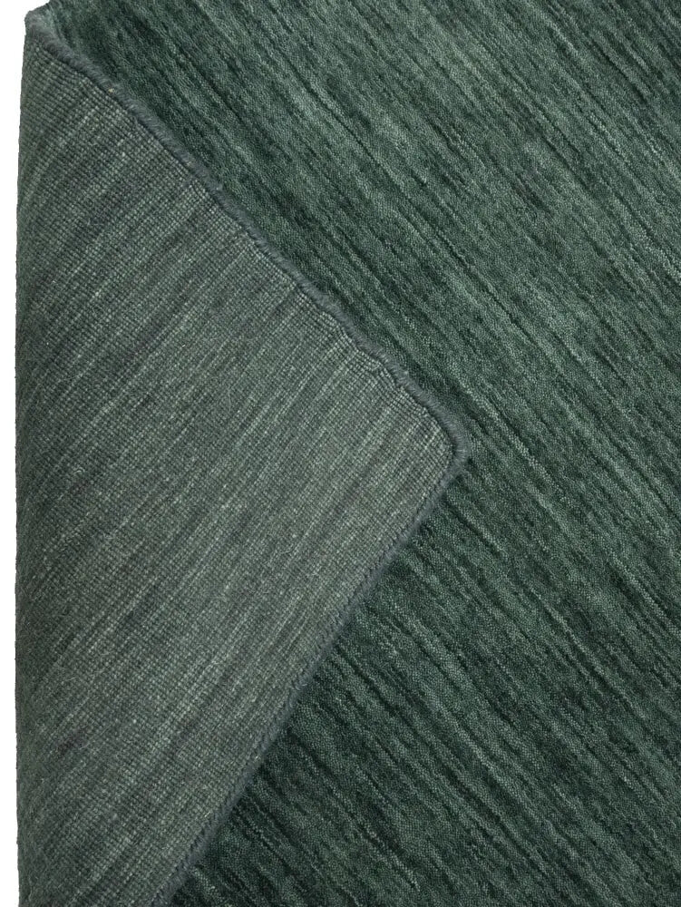 Carpet Dark Green Solid Design Hand-Loomed 6X6 Gabbeh Wool Square Rug Oriental