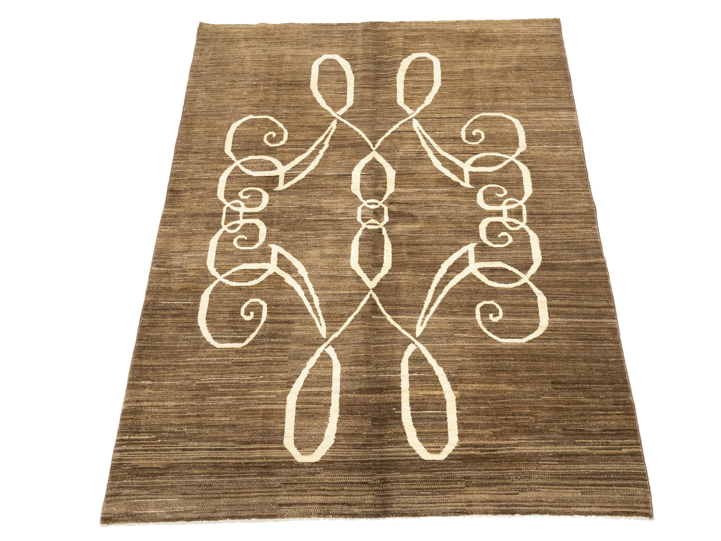Brown Afghan Gabbeh Oriental Rug 4'9X6'4 Ft