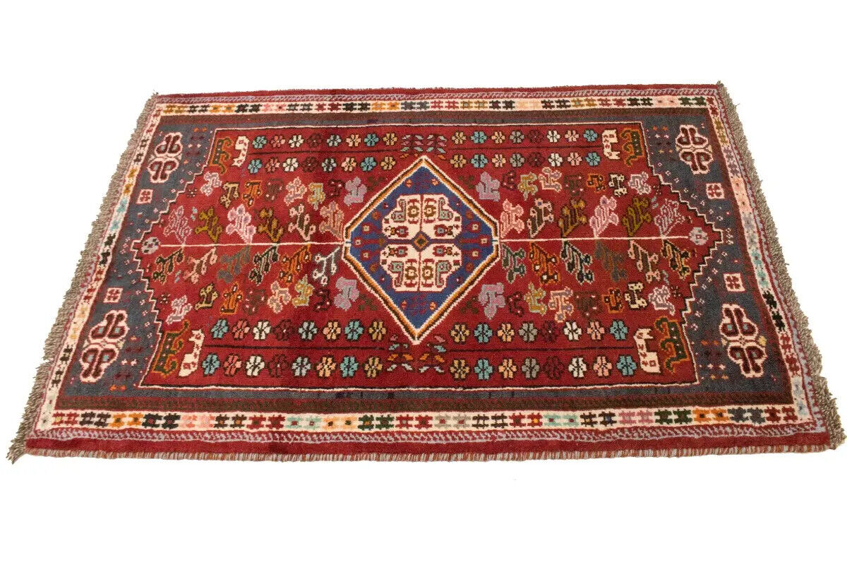 3'5X5 Ft Hand-Knotted Red Tribal Geometric