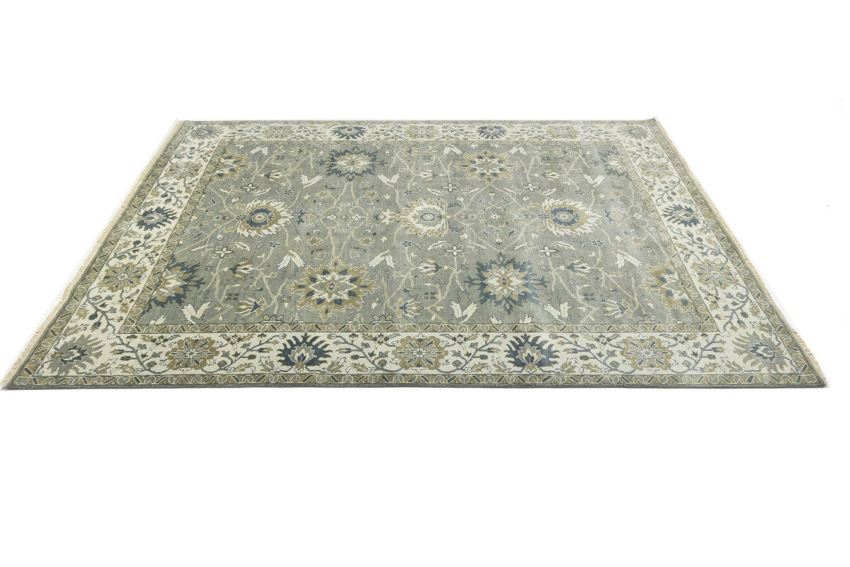 Handmade Peshawar Rug Taupe Floral Osh Chobi