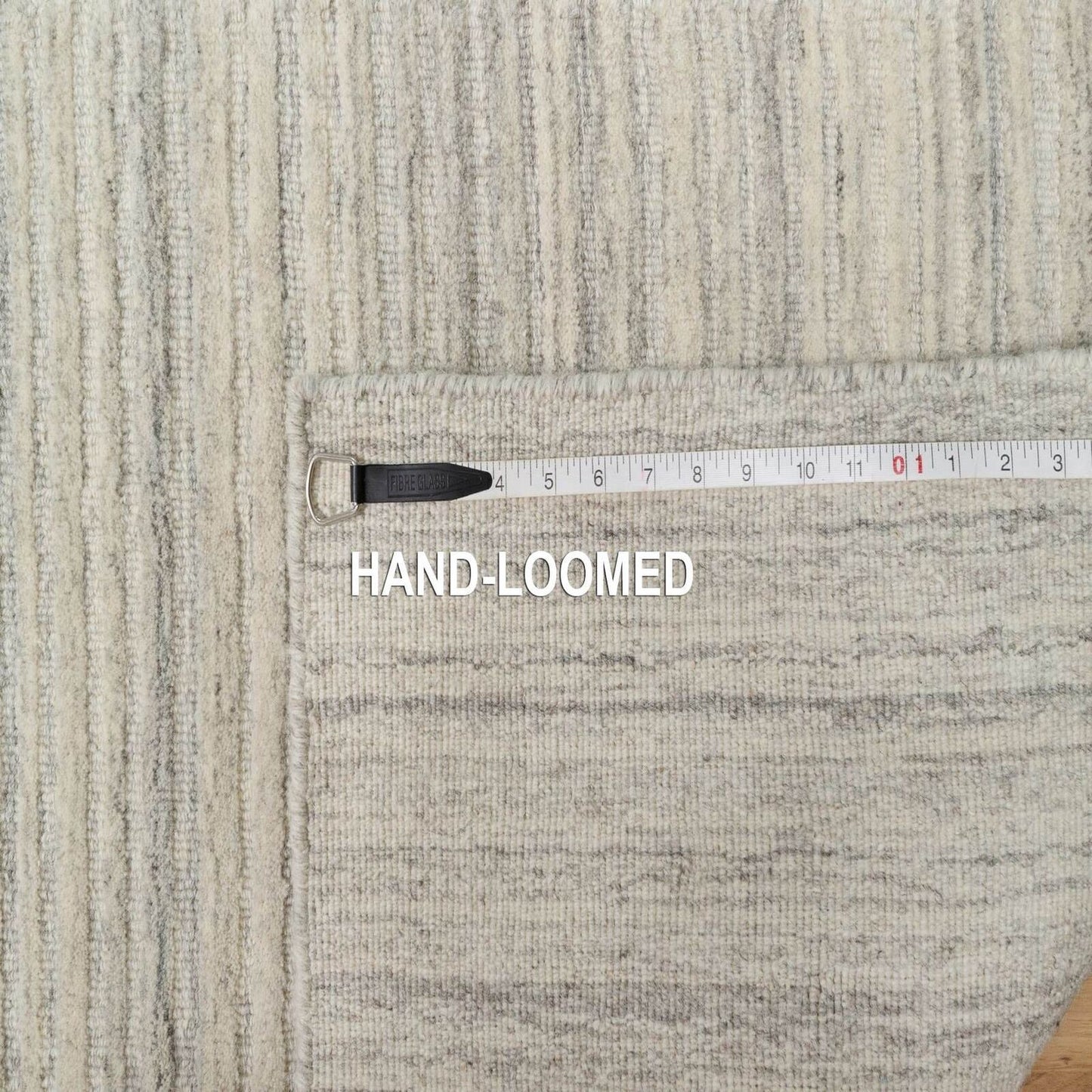2'7"X10' Brown Hand Loomed Plain Modern Design Undyed All Wool Runner Rug