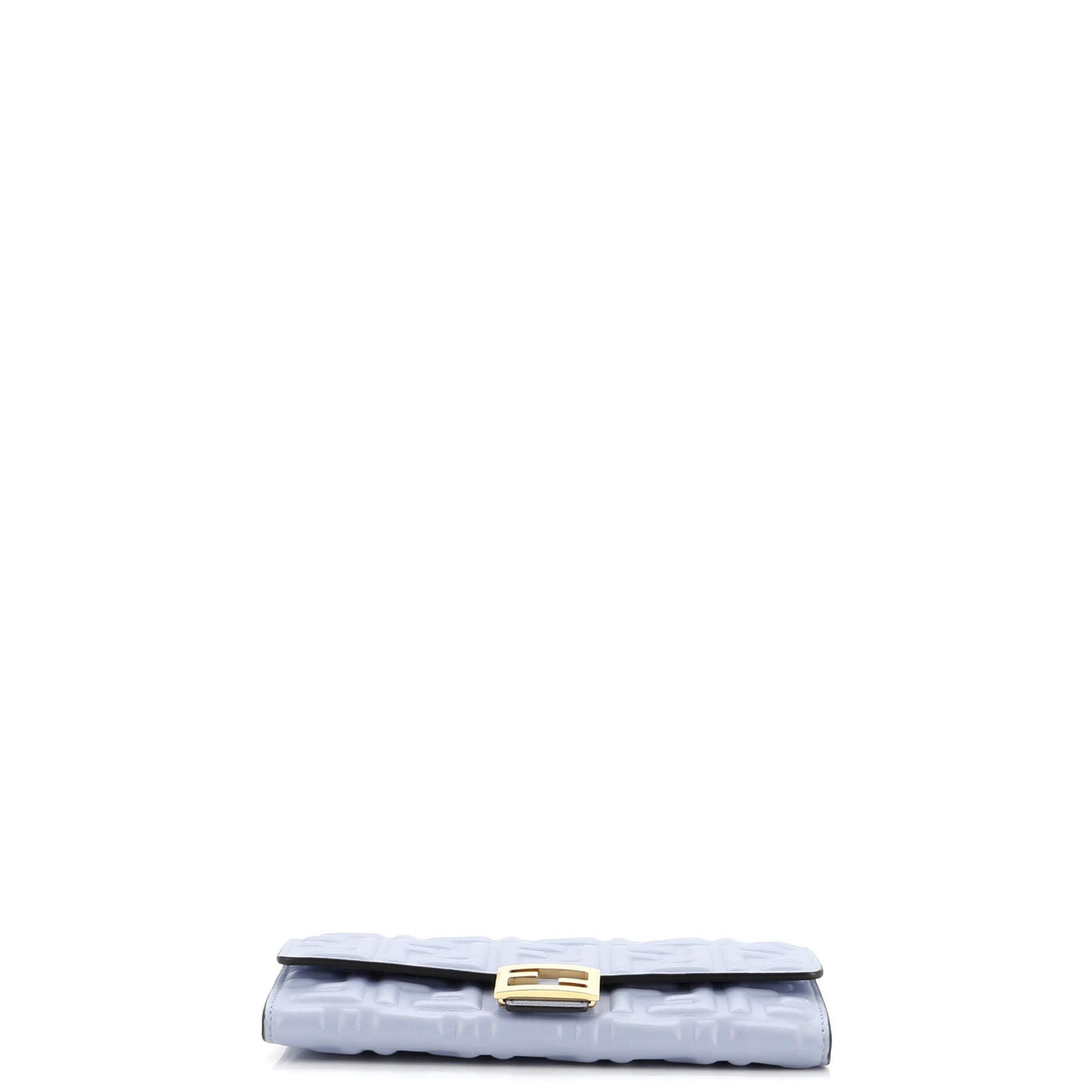 Fendi Baguette Continental Wallet On Chain Zucca Embossed Leather