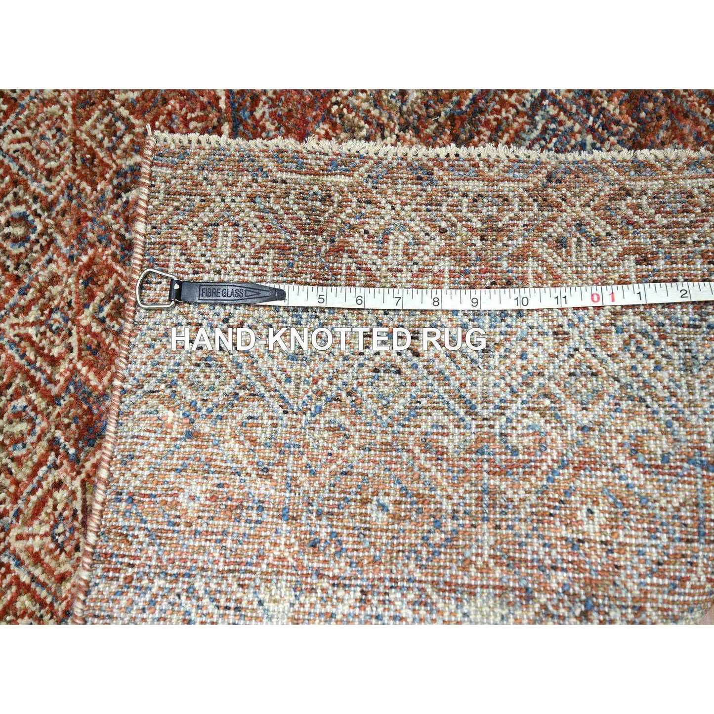 2'7"X10' Rust Red Soft Wool Kohinoor Herat Design Hand Knotted Runner Rug