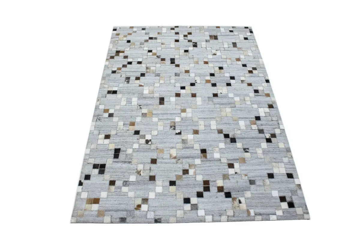 Handcrafted Cowhide Patchwork Rug New