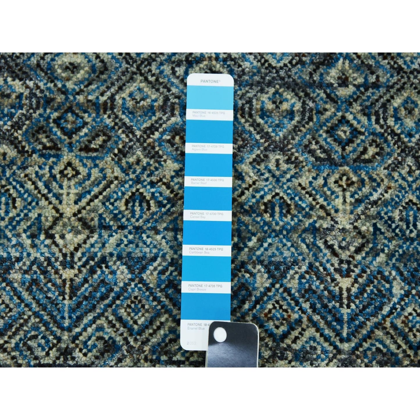 2'6"X10' Blue 100% Wool Hand Knotted Kohinoor Herrita Design Runner Rug
