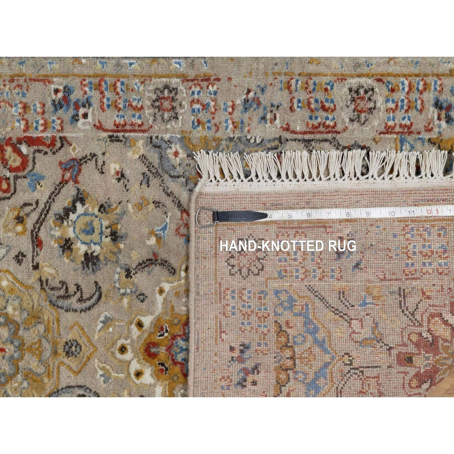 2'6"X11'10" Brown The Sunset Rosettes Hand Knotted Wool & Silk Runner Rug