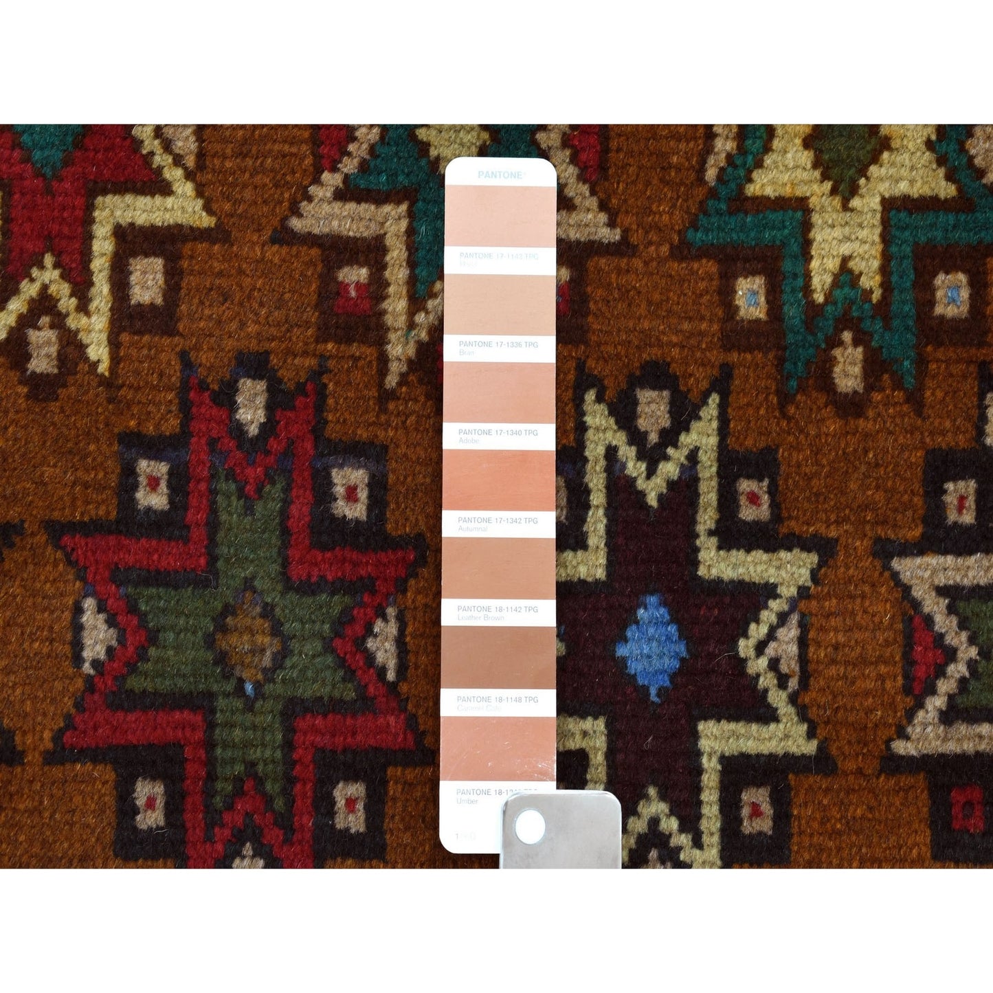 4'1"X6'1" Hand Made Tribal Design Pure Wool Colorful Afghan Village Rug