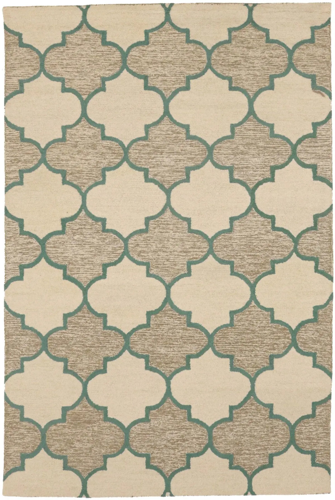 Multicolored Trellis Design 5X8 Hand-Tufted