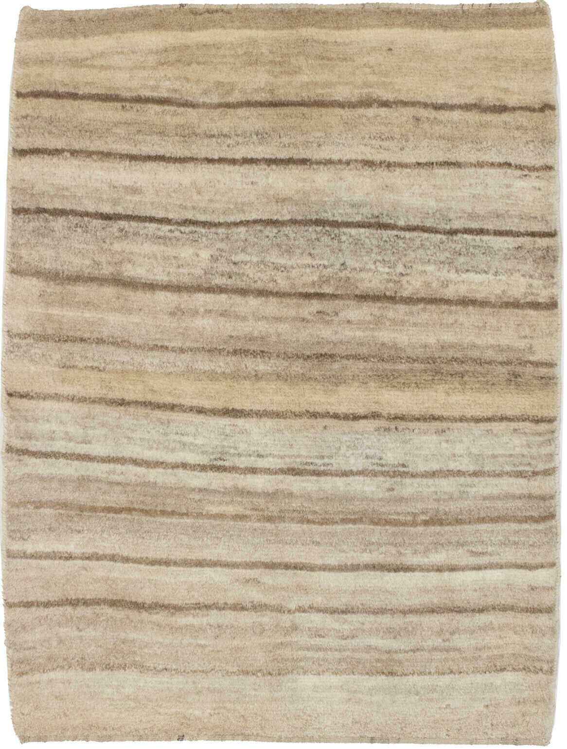 Hand-Knotted Beige Brown Tribal Gabbeh Oriental