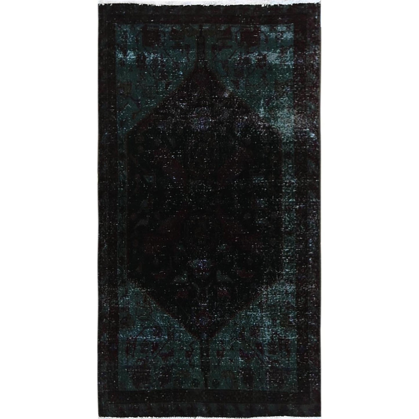 3'2"X6' Dark Red Overdyed Vintage Zoroastrian Hand Knotted Wool Runner Rug