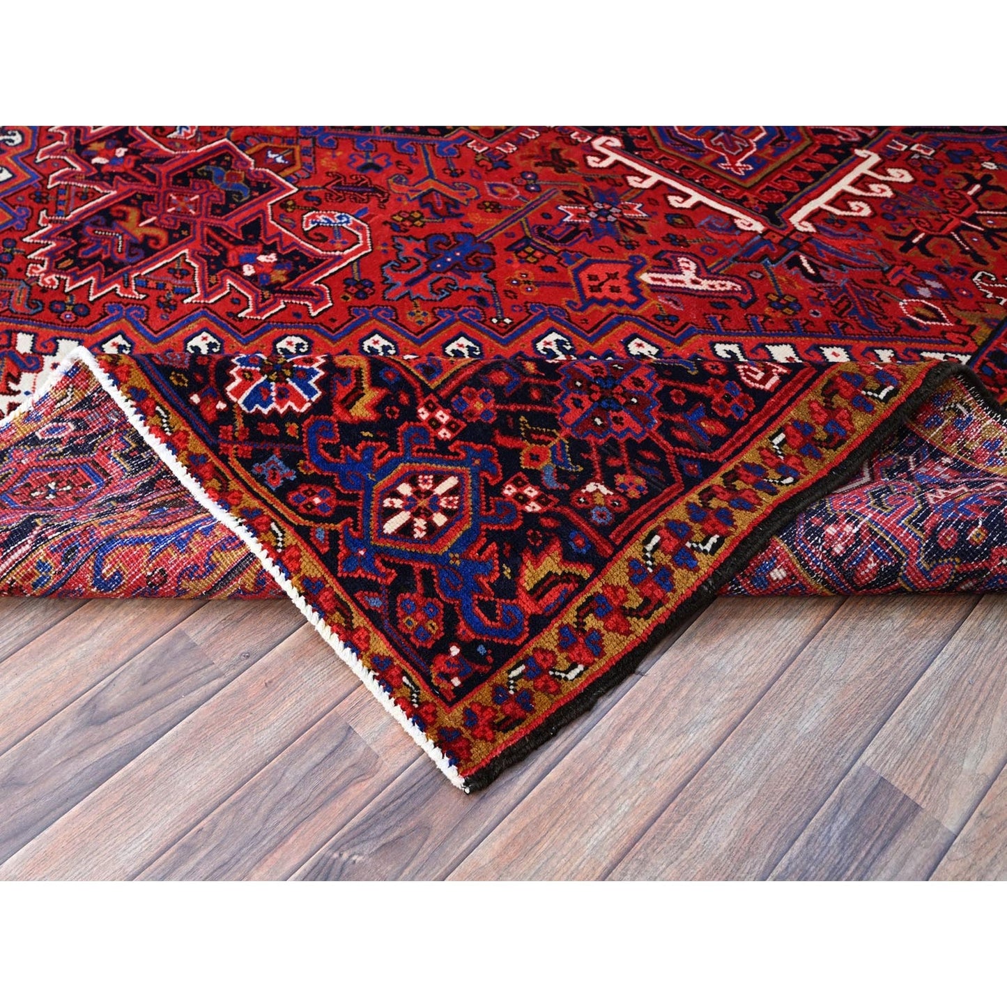 10'X12'9" Goji Berry Red 100% Wool Tribal Weaving Vintage Oriental Rug