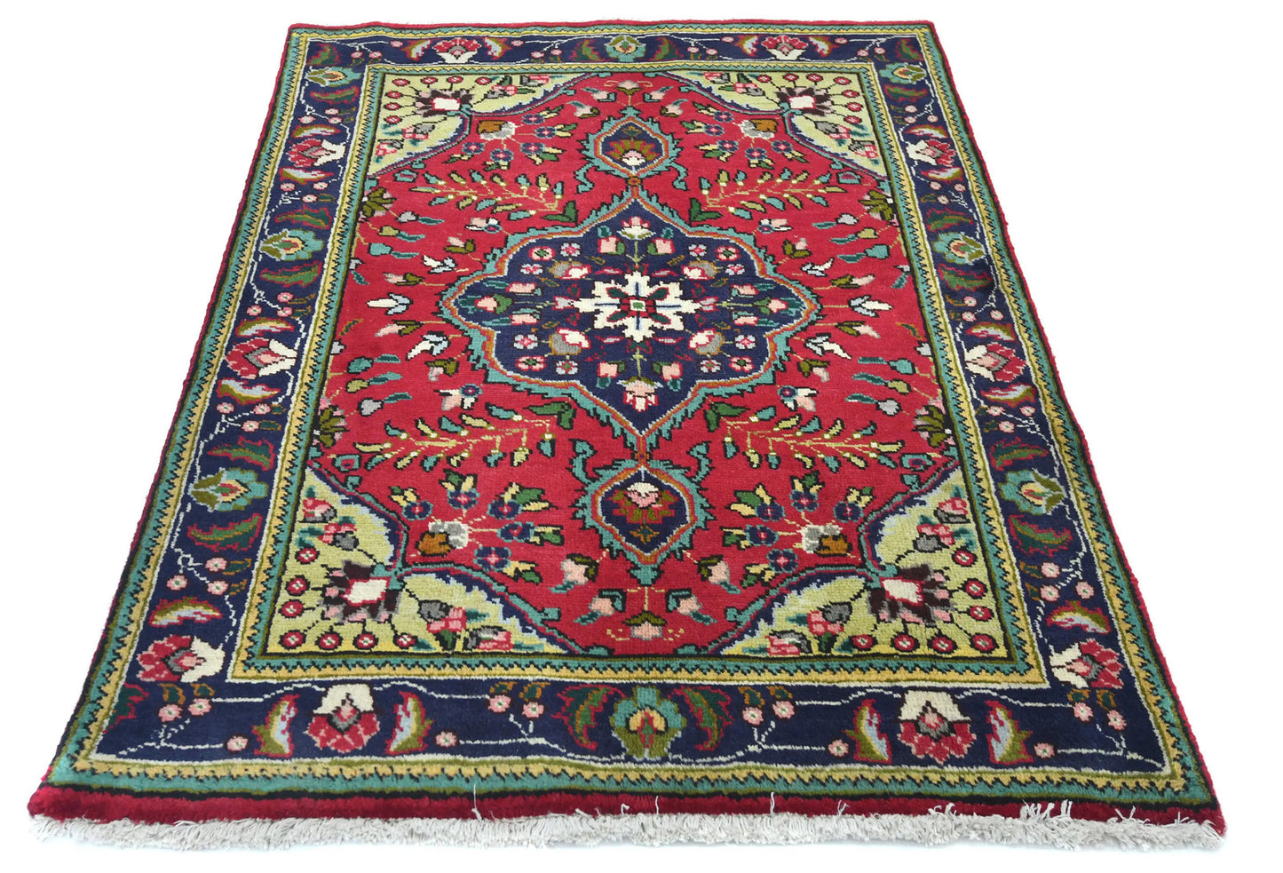 Vintage Handmade Small Red Oriental Rug Classic