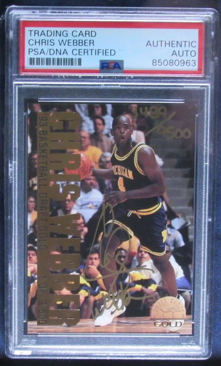 Michigan Fab 5 Signed Trading Cards W/16X20 Photo
