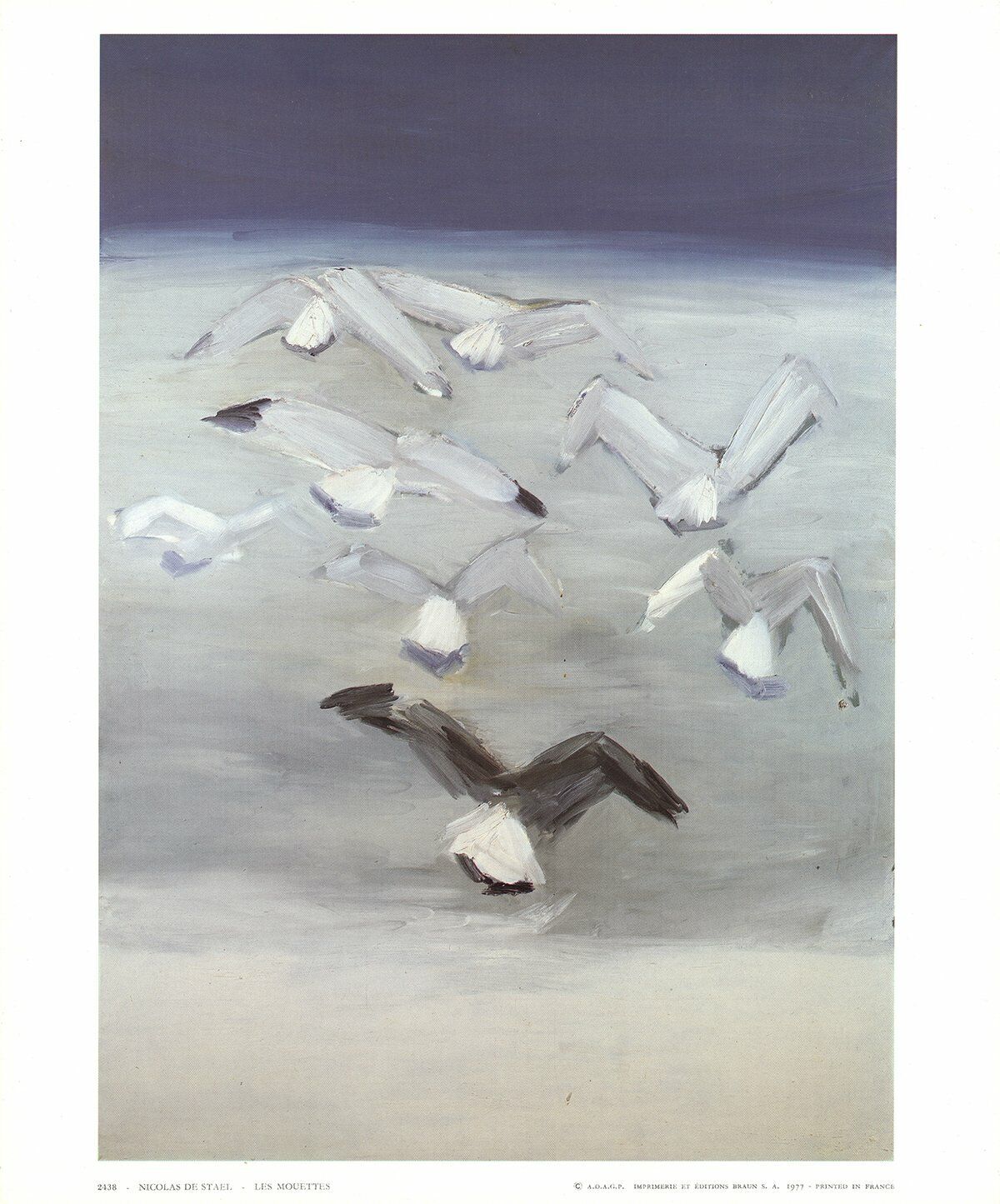 Nicolas De Stael Seagulls " Poster Impressionism Black & White