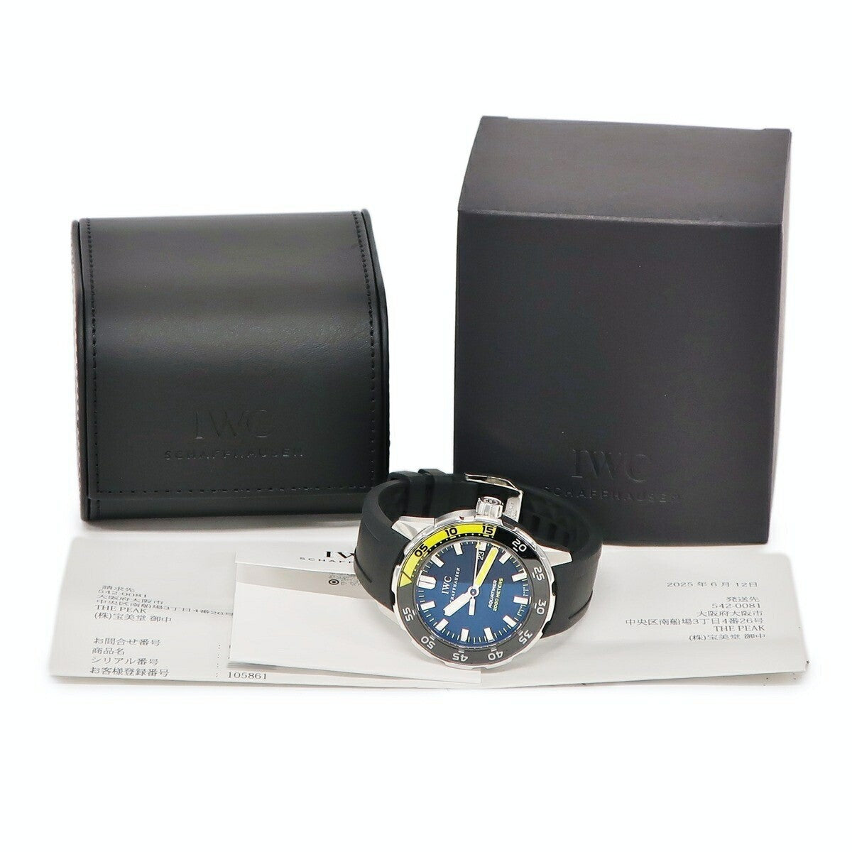 Iwc Aquatimer Automatic 2000 Iw356802 Black Case Size 45Mm Used Watch #7107
