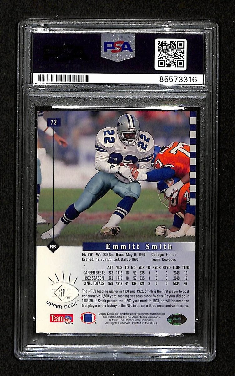 Emitt Smith Hof Signed/Auto On Card 1993 Upper