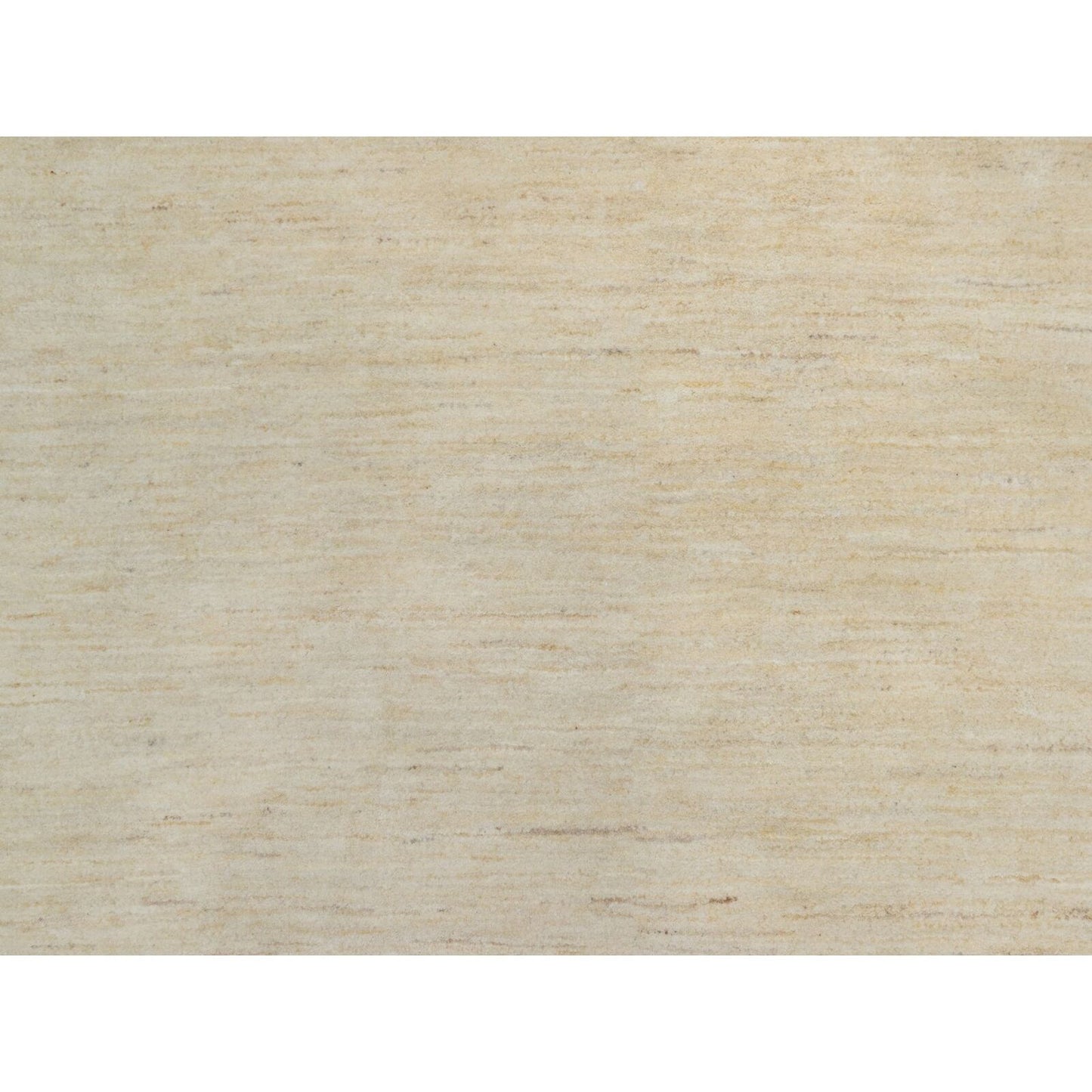 7'9"X7'9" Bone White Pure Wool Modern Plain Design Hand Knotted Round Rug