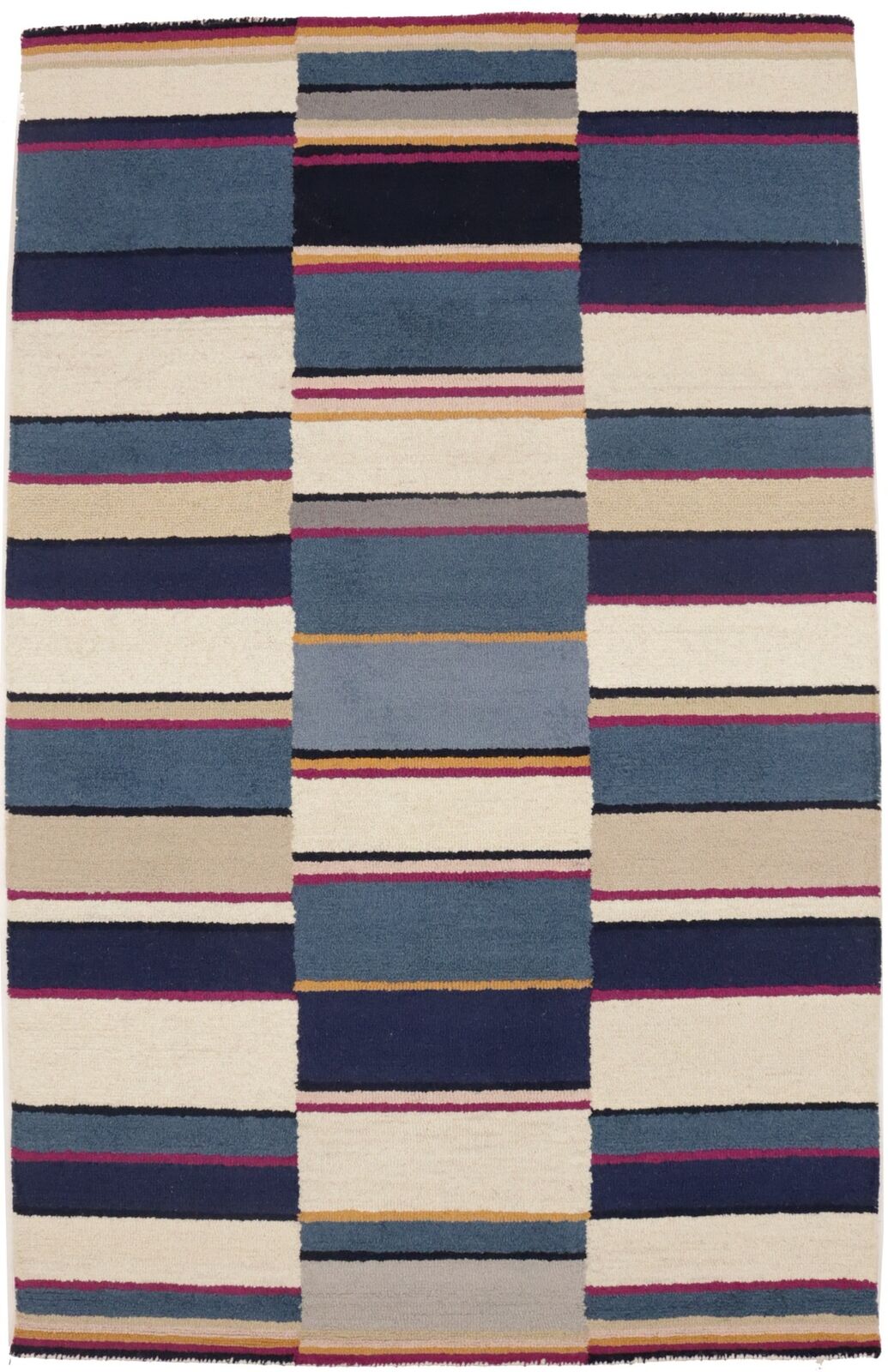 Hand-Tufted Multicolored Stripes Rug Modern Kids