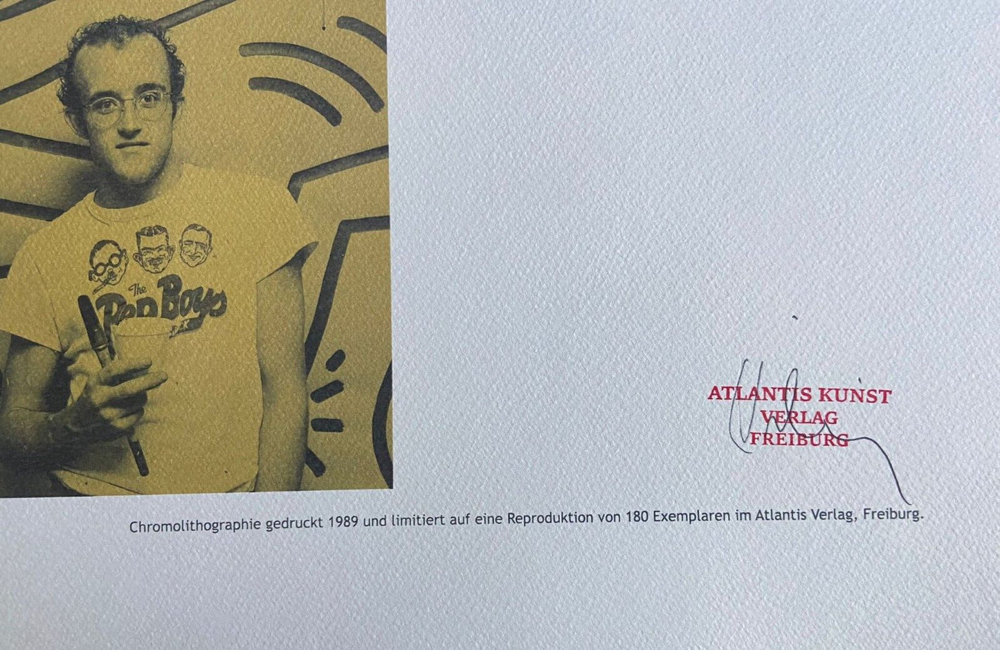 Keith Haring Coa Lithograph Signed Numbered