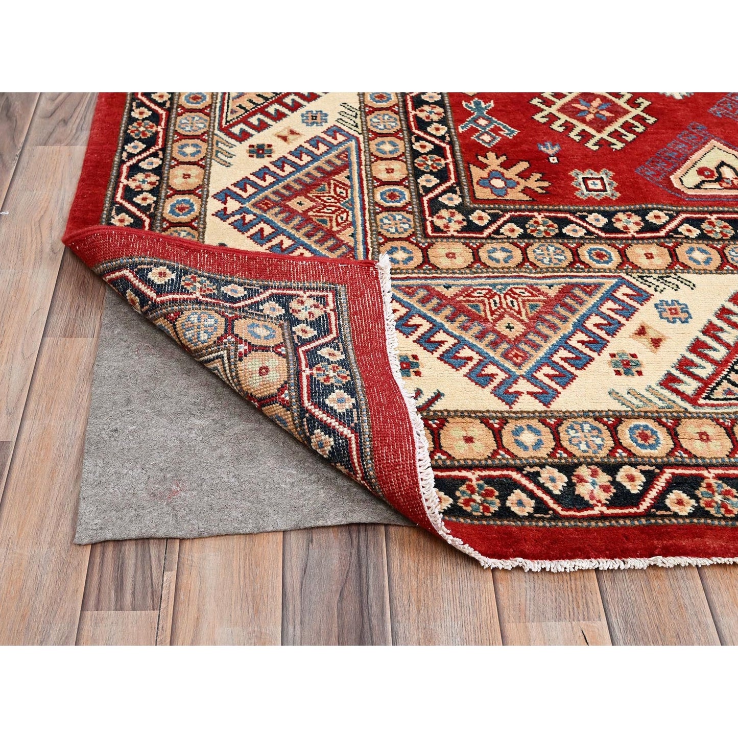 10'1"X13'9" Red Special Kazak Extra Soft Wool Hand Knotted Oriental Rug