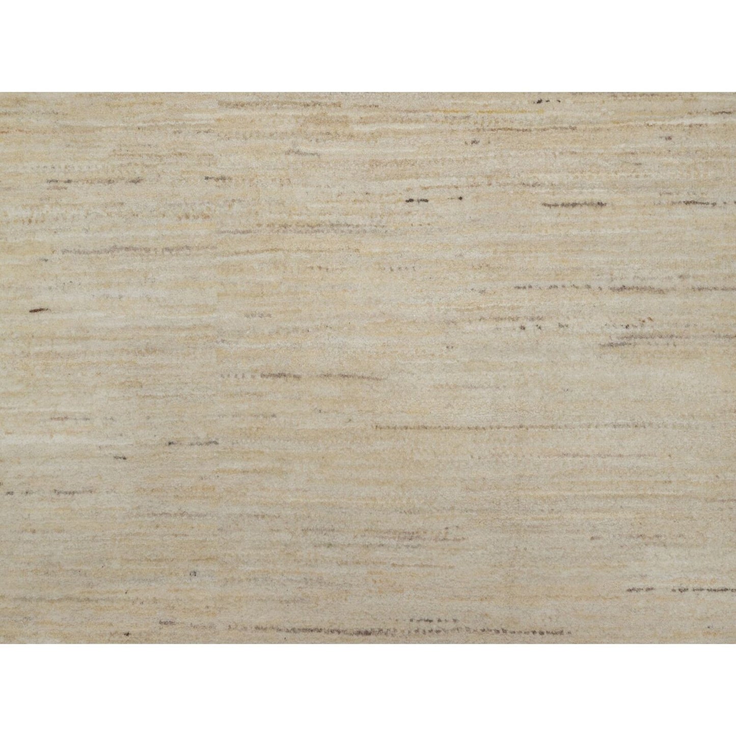6'X11'10" Swan White All Wool Modern Plain Design Hand Knotted Runner Rug