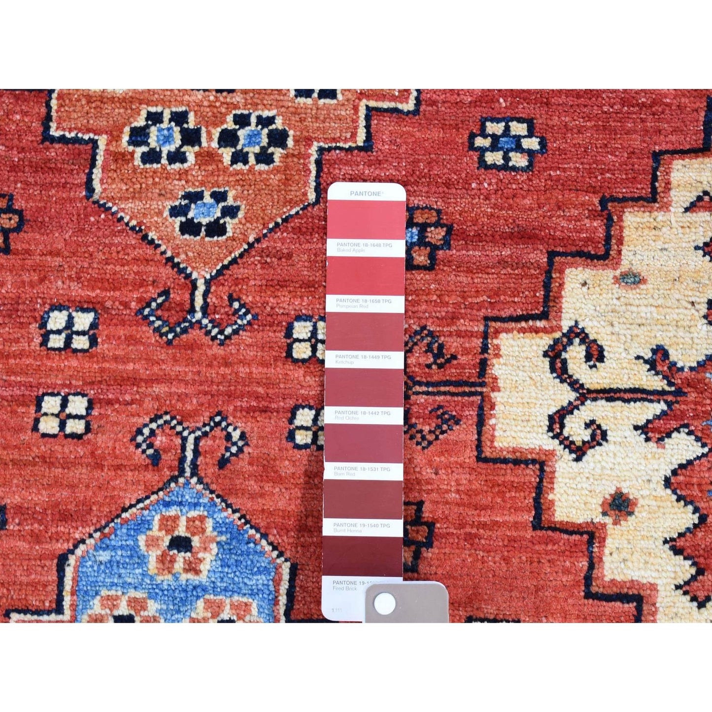 10'X14' Imperial Red Afghan Ersari Pure Wool Hand Knotted Rug