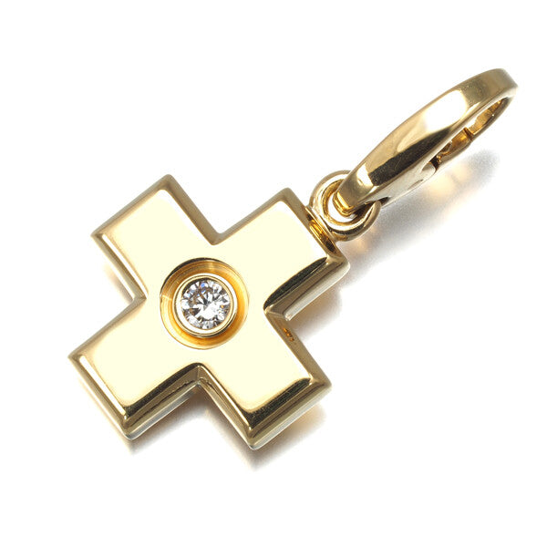 Cartier Pendant Diamond Cross Charm 18K 750